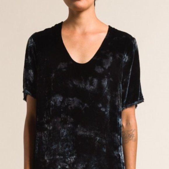 RAQUEL ALLEGRA VELVET TSHIRT TOP SIZE 0 XS IN STORM - Picture 3 of 12